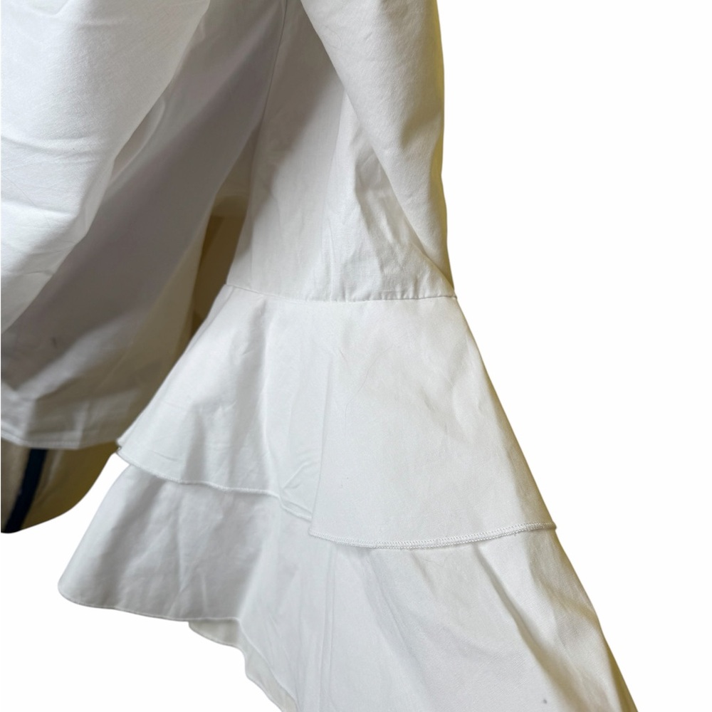 White Off-Shoulder Layered Ruffle Crop Top - Picture 2 of 5